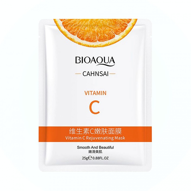 ماسک آبرسان صورت ورقه‌ای + ویتامین C بیوآکوا Bioaqua