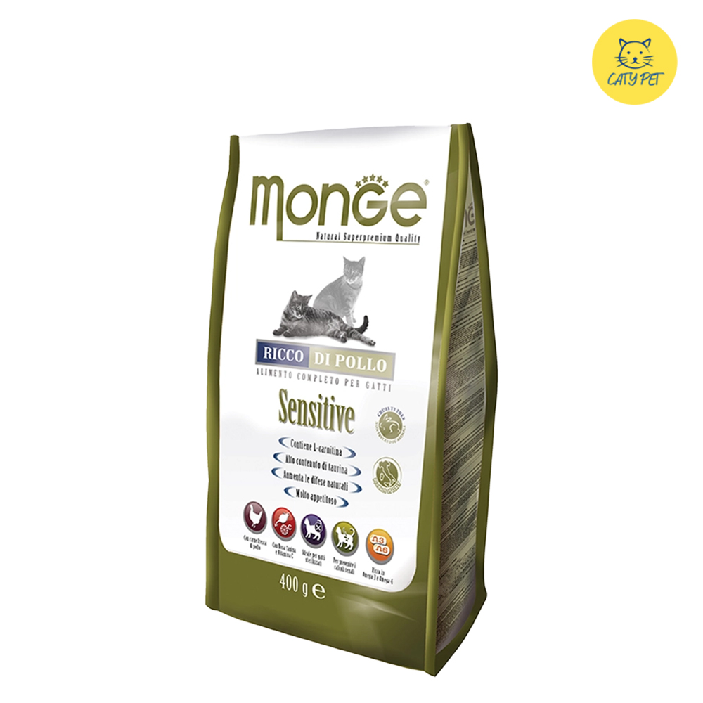 غذای خشک گربه بالغ مونژه Monge Sensitive طعم مرغ وزن 1 کیلوگرم فله ای