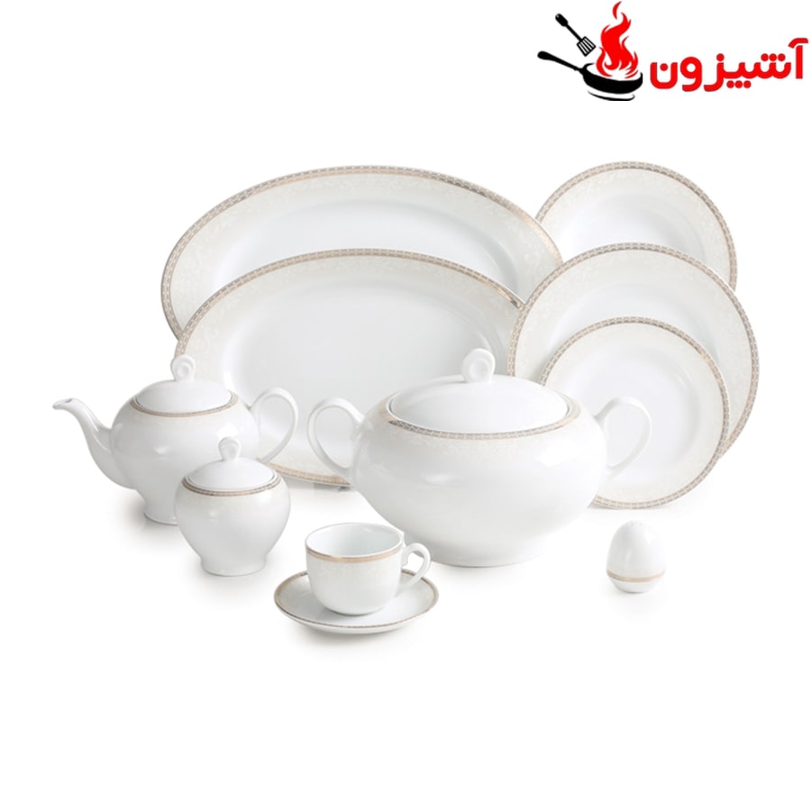 سرویس 102 پارچه 12 نفره طرح ریوا طلایی