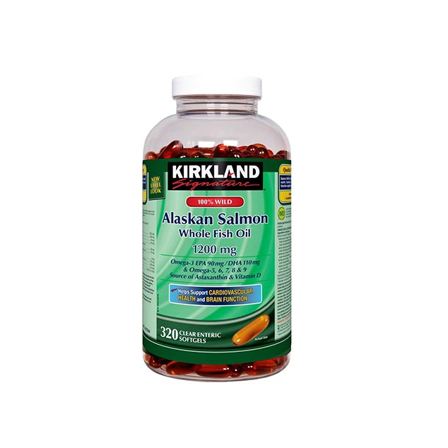 روغن ماهی سالمون وحشی آلاسکا کرکلند – KIRKLAND Alaskan Salmon Fish Oil 320Softgels