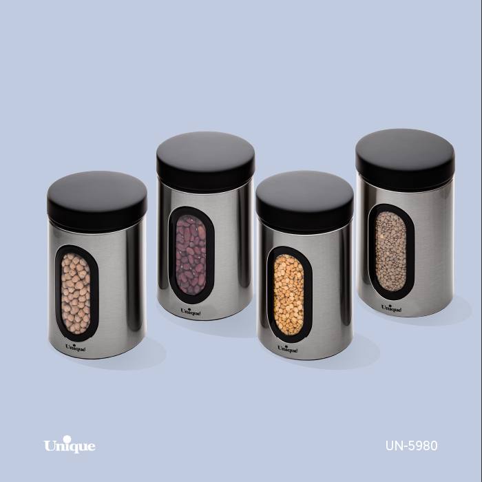 قوطی پنجره دار 2.5 لیتر استیل یونیک کد UN-5980