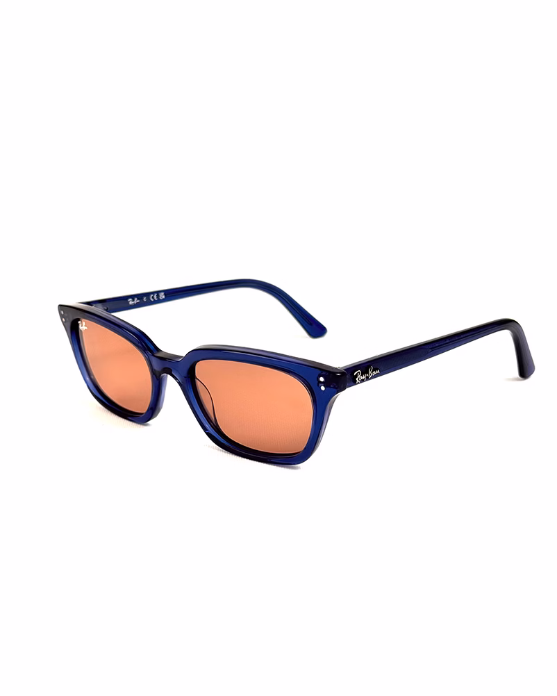 عینک آفتابی زنانه ریبن مدل RayBan RB4456 Zaya - فريم سورمه اي شيشه اي عدسي قهوه اي