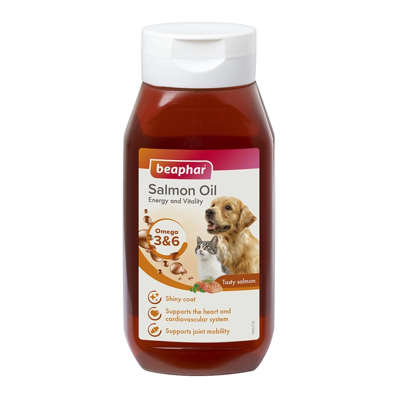 روغن سالمون بیفار مخصوص سگ و گربه (۴۳۰ میلی‌لیتر)Beaphar Salmon Oil for Cats and Dogs – 430ml