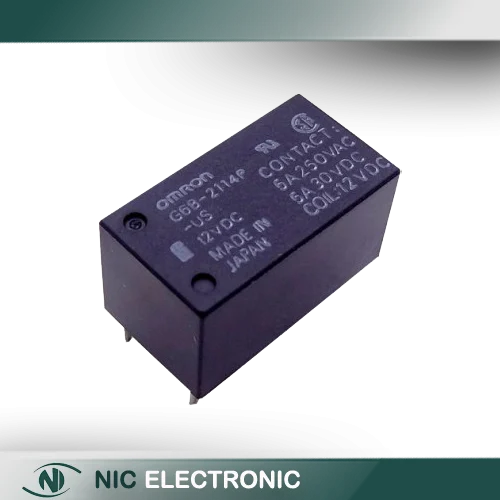 رله 12V مینیاتوری 6 پایه ژاپنی مارک OMRON کد G6B-2114P