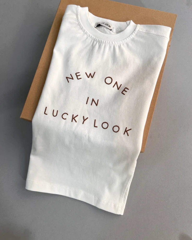 تیشرت سفید شماره 2 برند LUCKY LOOK