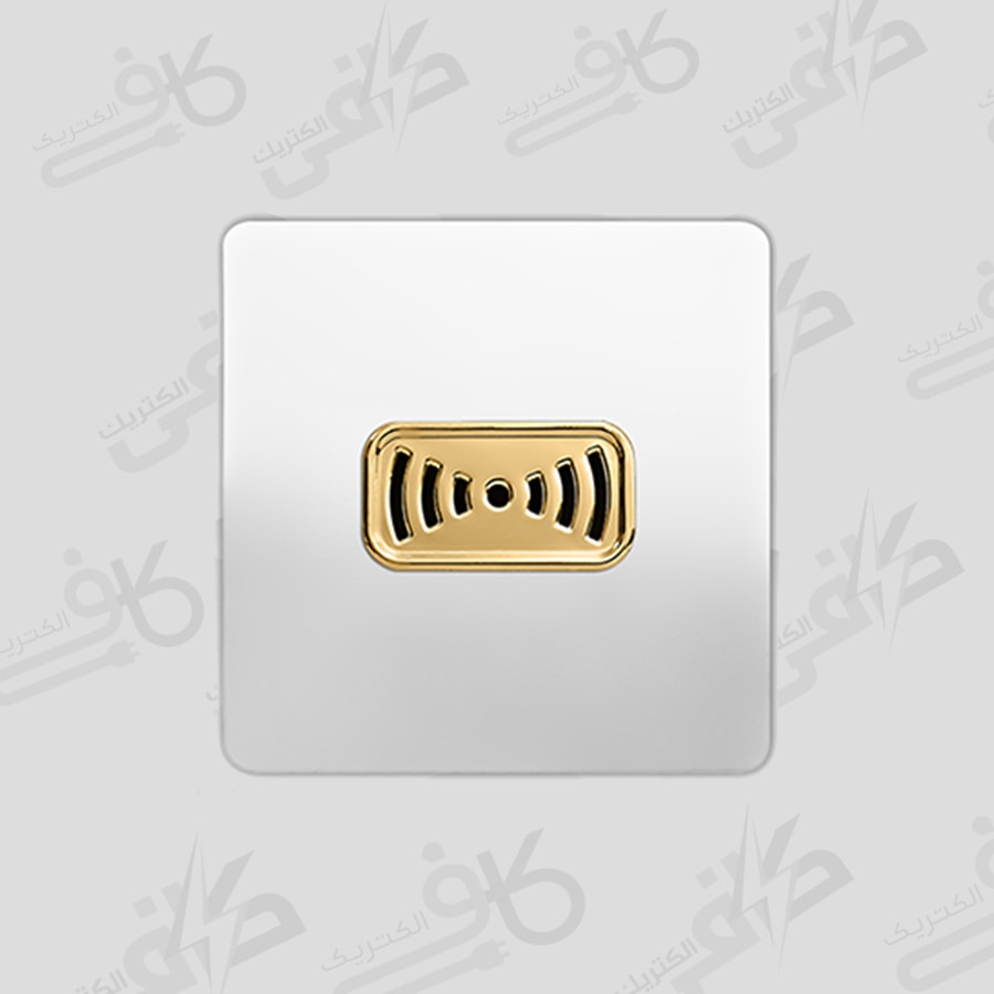 کلید و پریز آسیا | زنگ بیزر کریستال سفید طلایی اسیا