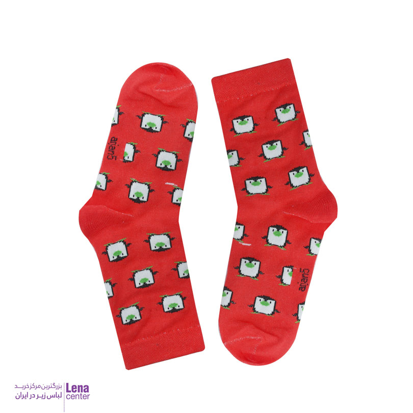 جوراب بچه گانه نیم ساق طرح پنگوئن5تا7سال