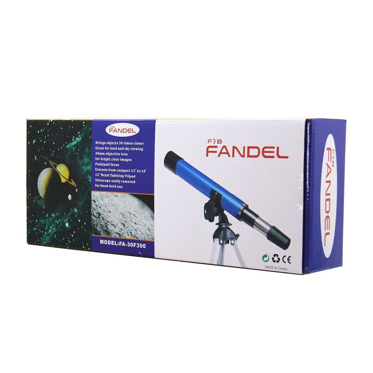 تلسکوپ پایه دار برند FANDEL بزرگ نمایی  30X پایه آلومینیوم