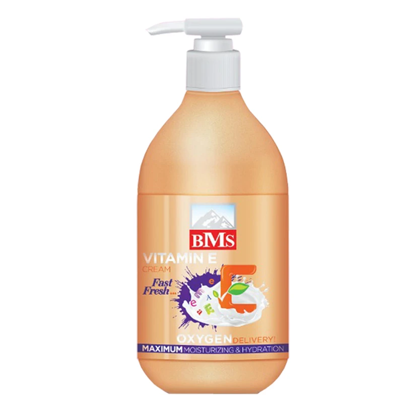 کرم آبرسان و مرطوب‌کننده دست و صورت بی‌ام‌اس BMS مدل ویتامین E حجم 300 میلی لیتر