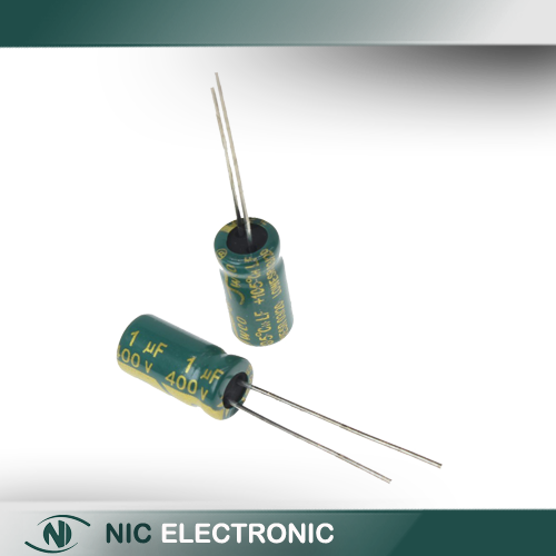 خازن الکترولیتی 1UF/400V-6.3X12-105C-GREEN
