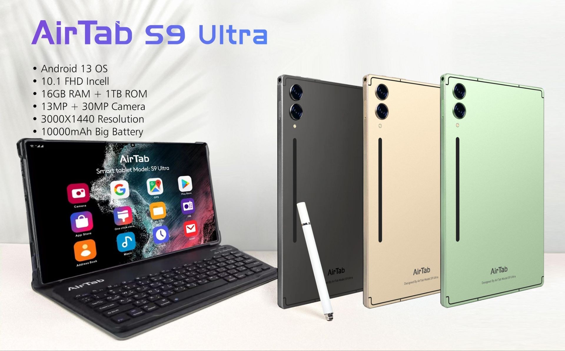 تبلت اندروید 10 اینچ | Air Tab S9 ULTRA 4GB RAM + 32GB ROM