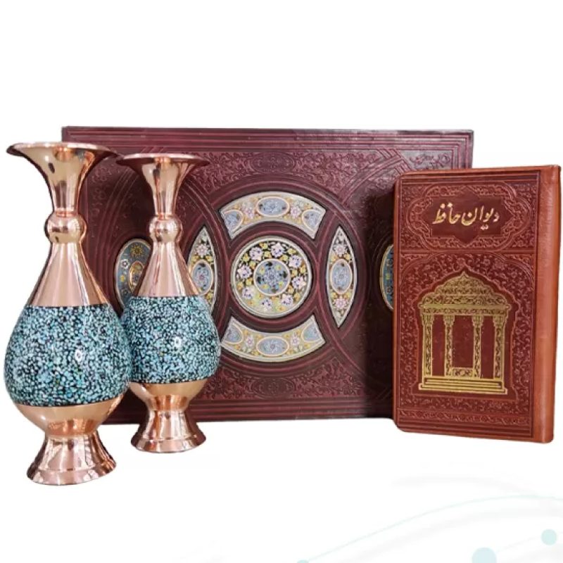حافظ پالتویی چرم با 2گلدان فیروزه
