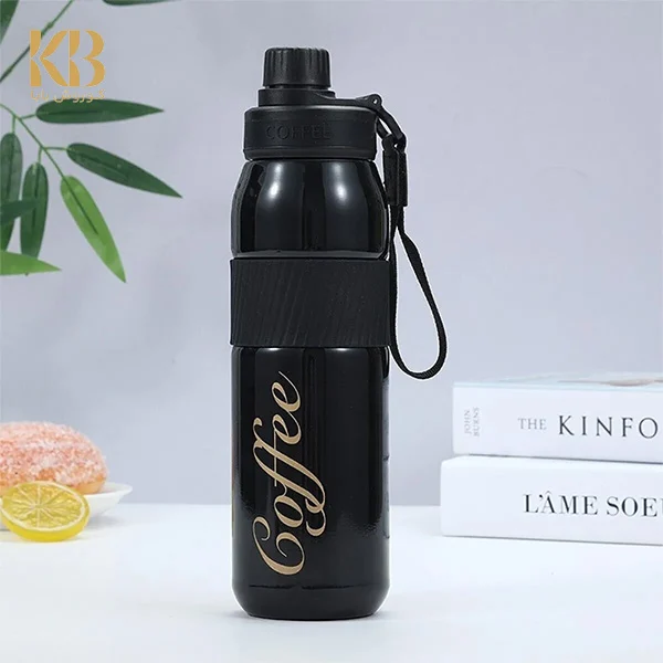 قمقمه استیل دور سیلیکونی مدل coffee گنجایش 650 میلی لیتر