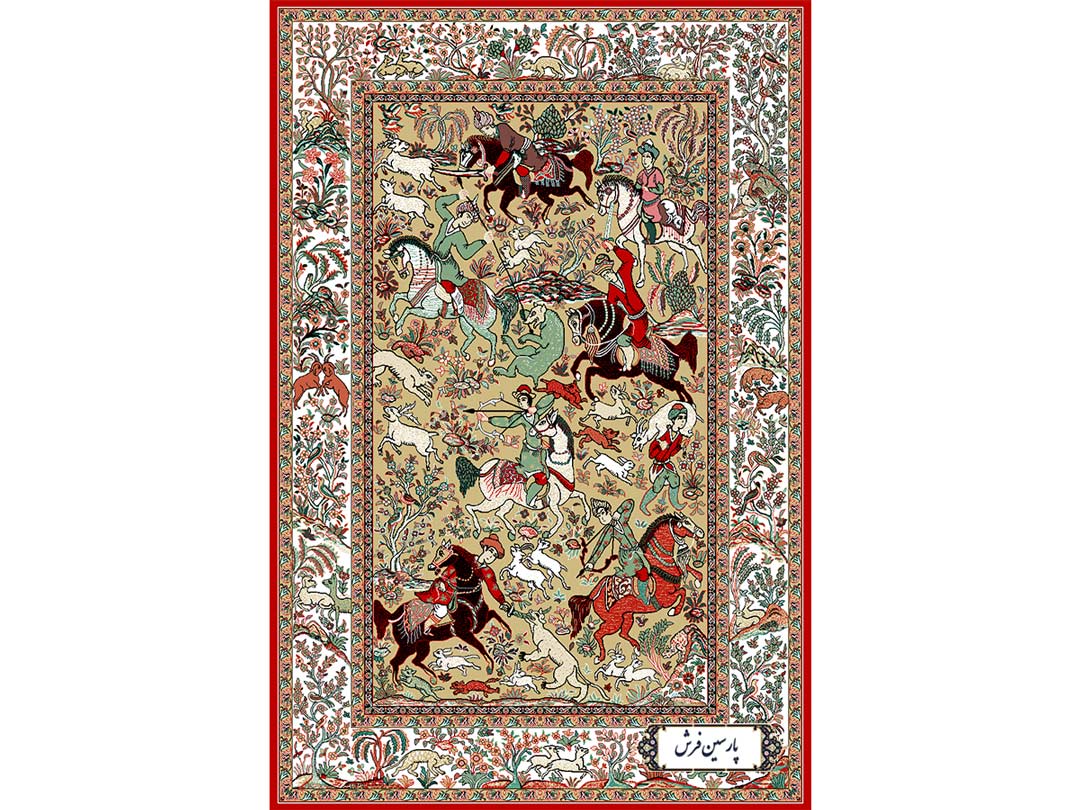نخ و نقشه تابلو فرش طرح شکارگاه جدید - کد NZ2852