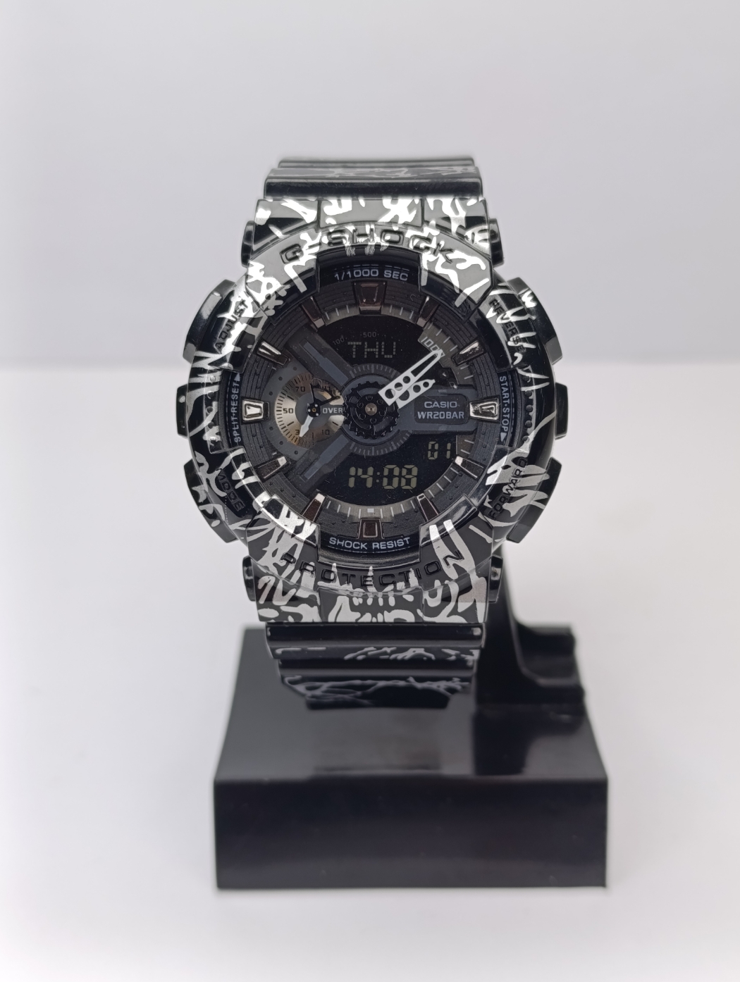 ساعت مردانه جی شاک مدل بند مشکی طرح دار G-SHOCK ga-110