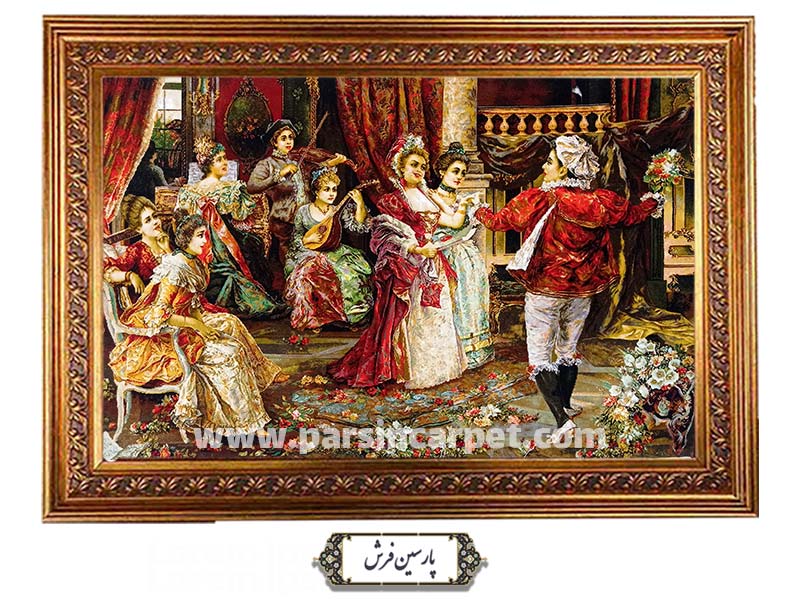 تابلو فرش دستباف تبریز طرح مجلس شادی - کد TF2102