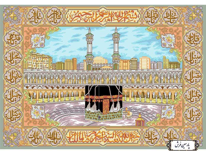 نخ و نقشه تابلو فرش طرح کعبه - کد NR051