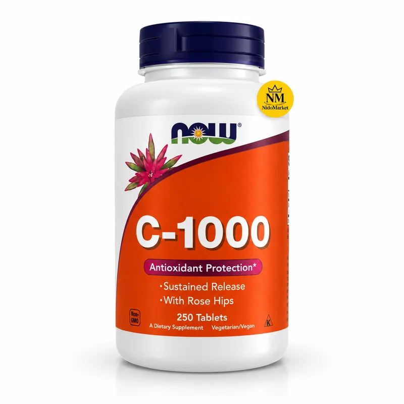قرص ویتامین C ناو C-1000 رهاسازی آهسته با رزهیپس - 250 عددی