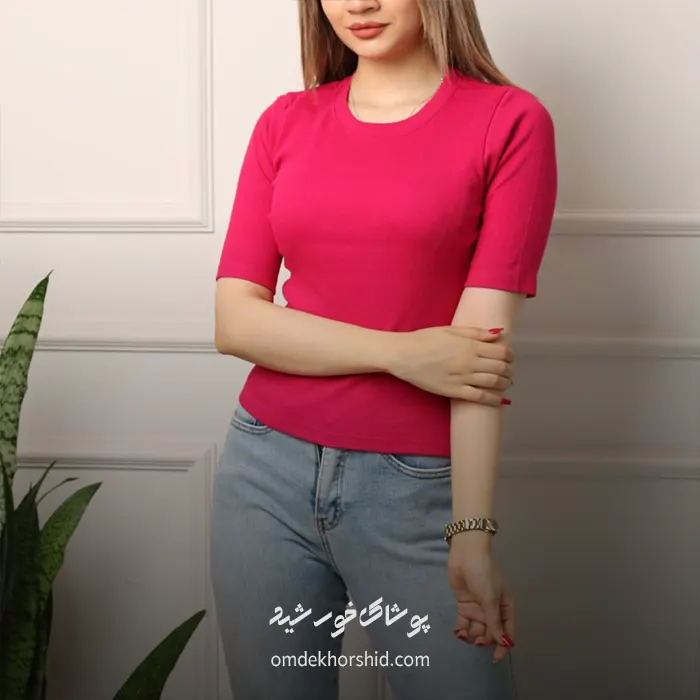 کراپ یقه گرد ساده