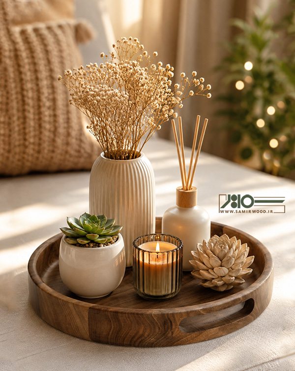 سینی پذیرایی چوبی 00795