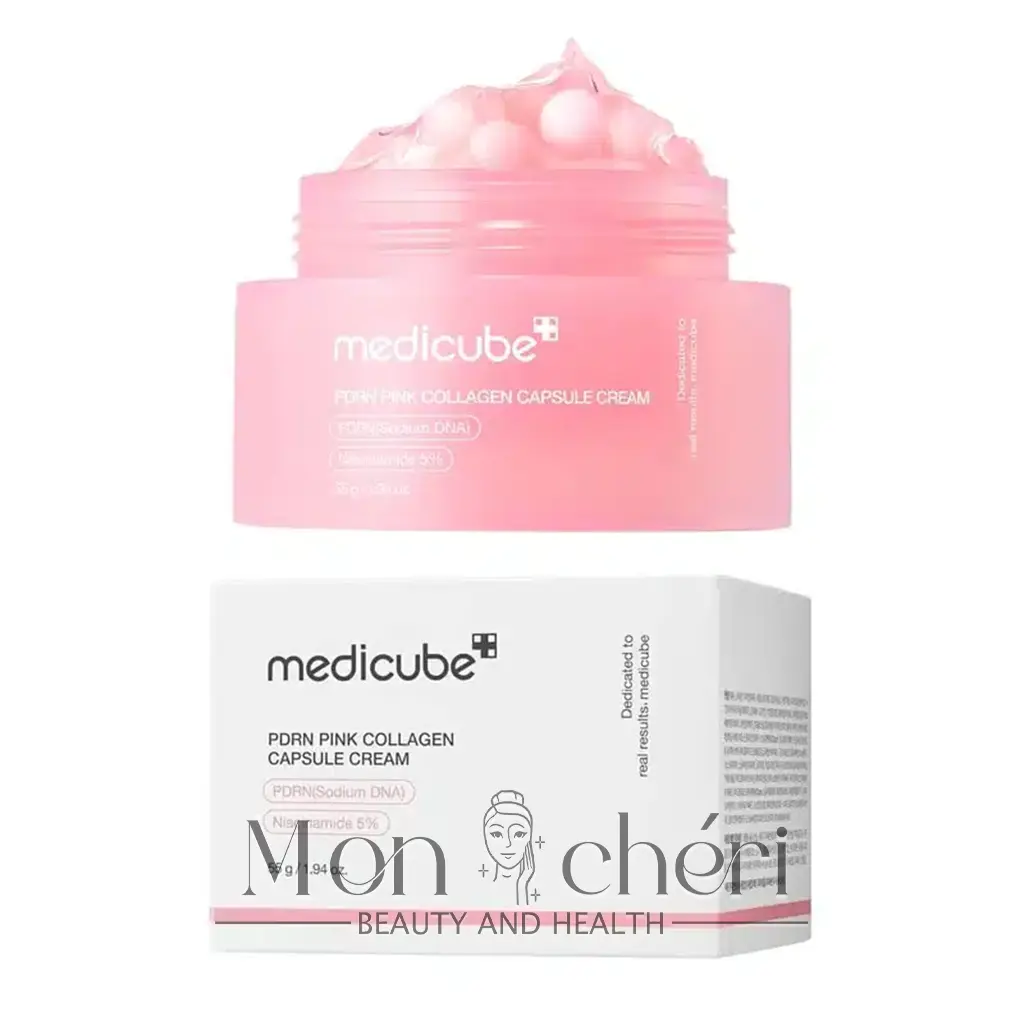 کرم کپسولی کلاژن صورتی پی دی آر ان مدی کیوب - Medicube PDRN Pink Collagen Capsule Cream55ml