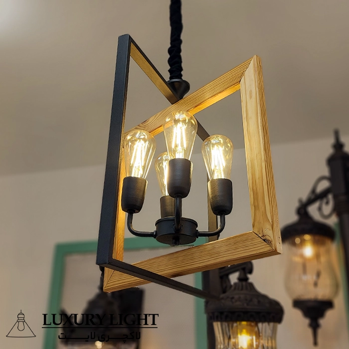 لوستر مدرن چوبی مدل ویرا