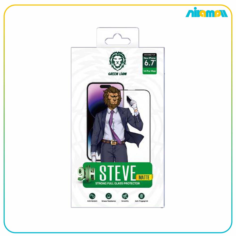 گلس گرین لاین مدل 9H Steve Matte Strong مناسب برای گوشی موبایل iPhone 14 Pro