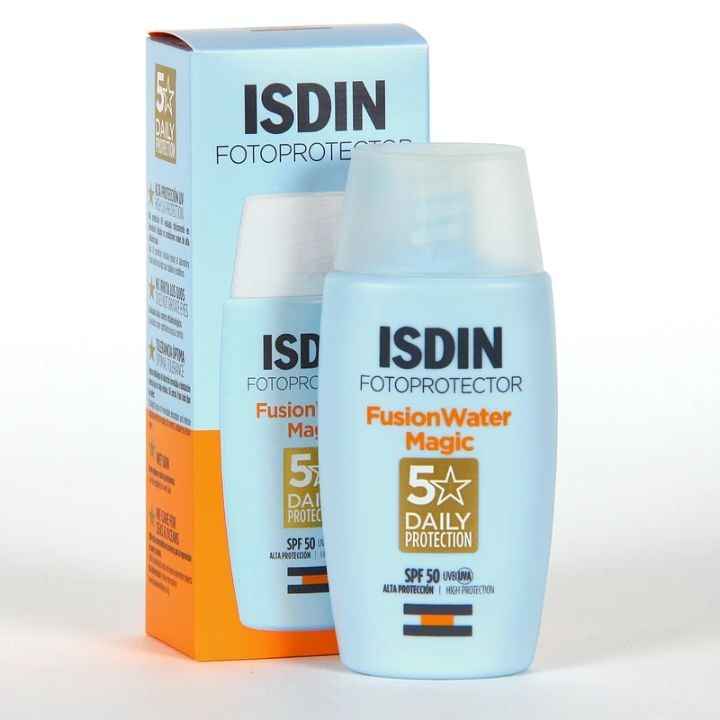 فلوئید ضدآفتاب بدون رنگ ایزدین SPF50 مدل Fusion Water Magic