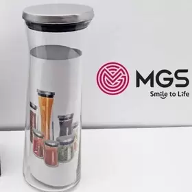 جاحبوبات شیشه ای با درب استیل MGS 1200CC کد B1200S