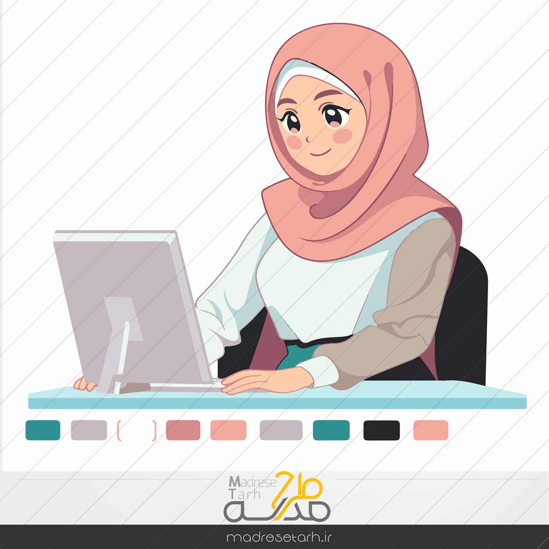 طرح کاراکتر معلم کلاس آنلاین