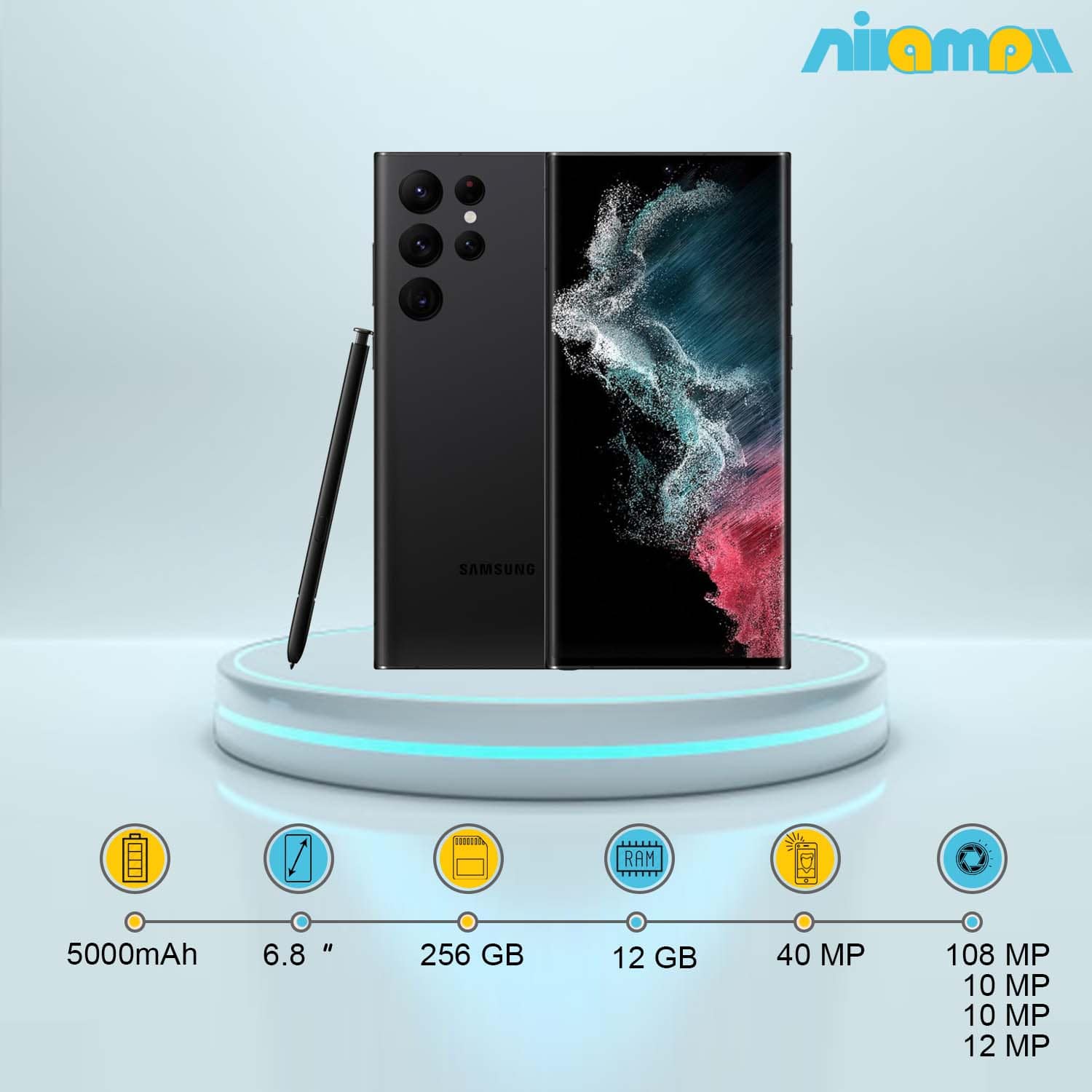 گوشی موبایل سامسونگ مدل Galaxy S22 Ultra 5G دو سیم کارت ظرفیت 256 گیگابایت و رم12 گیگابایت