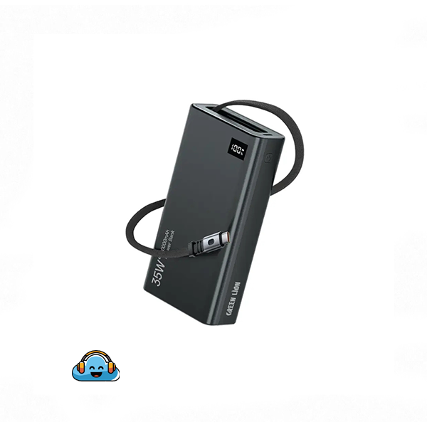 پاوربانک جمع‌شونده 35 واتی 20000 میلی‌آمپر گرین Green Lion Retractable 35W 20000mAh PowerBank