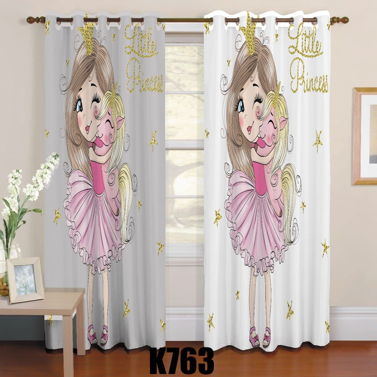 ست فرش پرده دخترک ویونیکورن F349