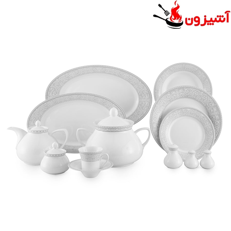 سرویس 108 پارچه 12 نفره طرح ورونا طوسی