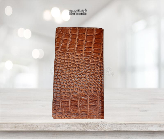 کیف پول پالتویی چرم کروکو مردانه 2