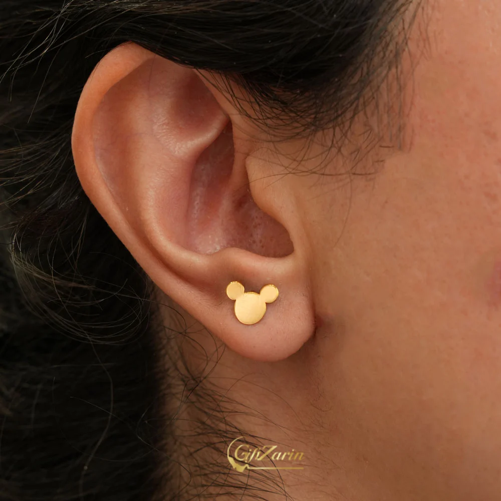 گوشواره میخی طلا میکی موس E127