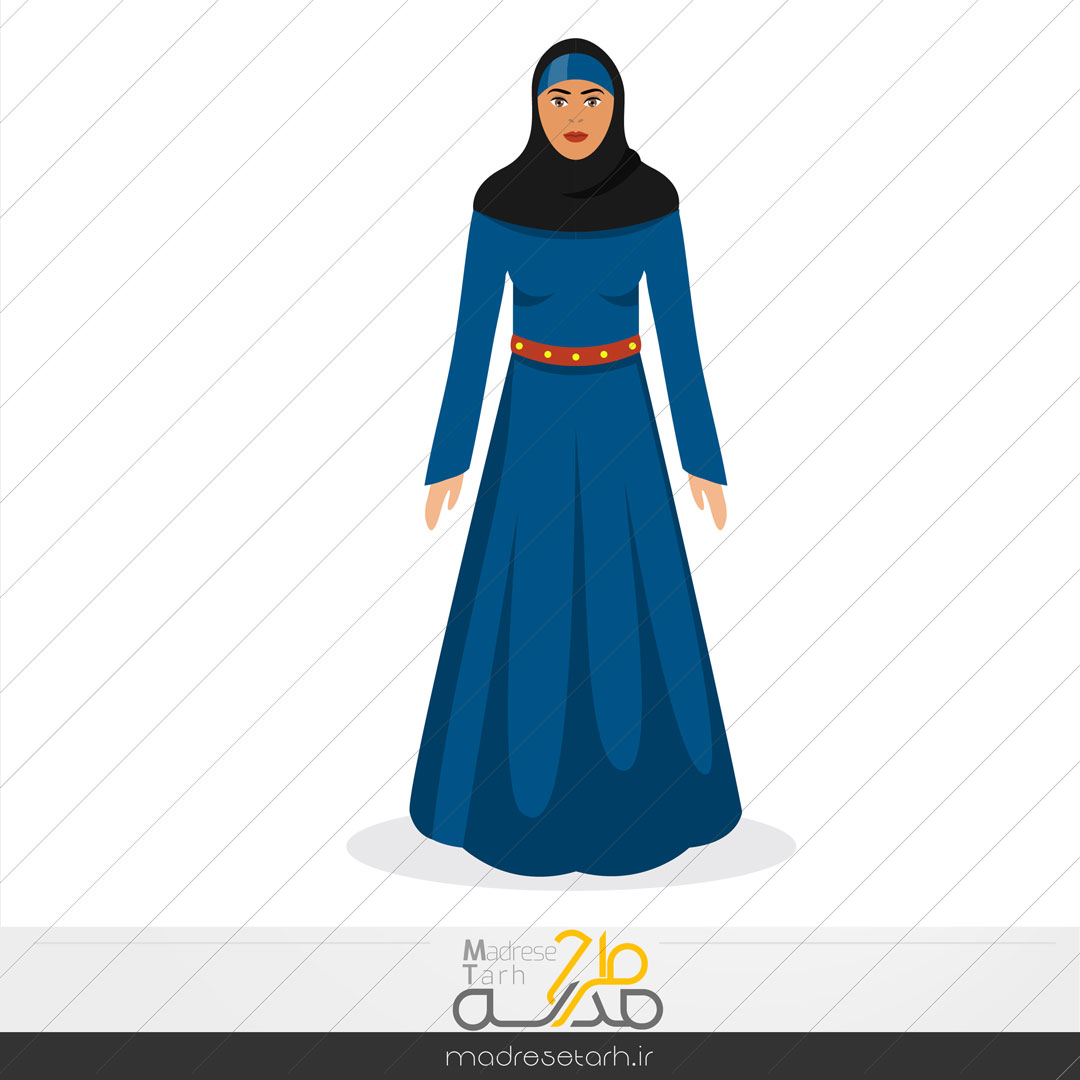 وکتور لایه باز کاراکتر زن باحجاب