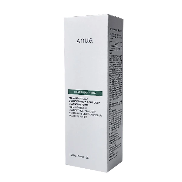 فوم شستوشوی صورت آنوا مدل HEARTLEAF + BHA مناسب برای انواع پوست حجم 150 میلیلیتر