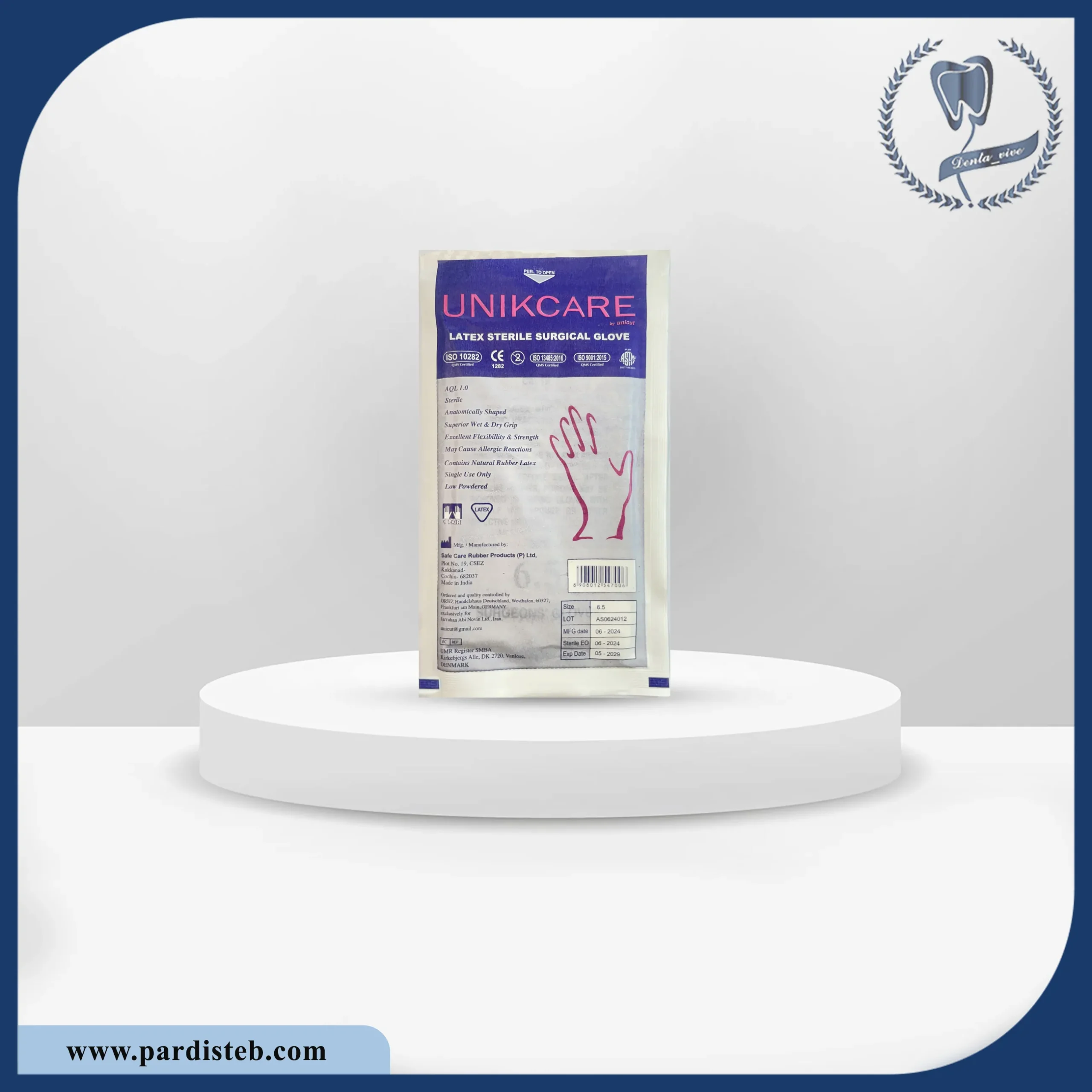 دستکش جراحی لاتکس استریل Unikcare Glove