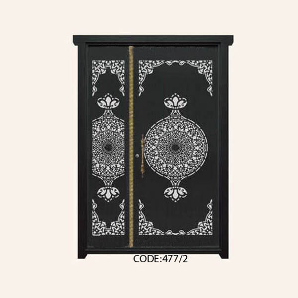 درب یک و نیم لنگه فلزی CNC طرح 477