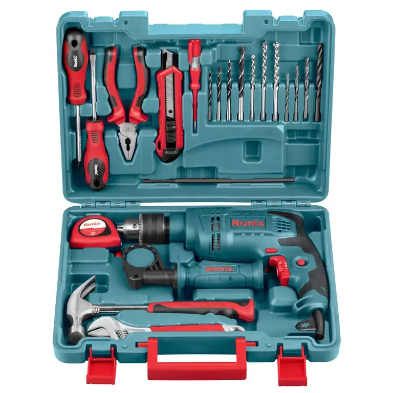 کیت دریل برقی چکشی 13 میلی متری مدل: RS-0001 | رونیکس