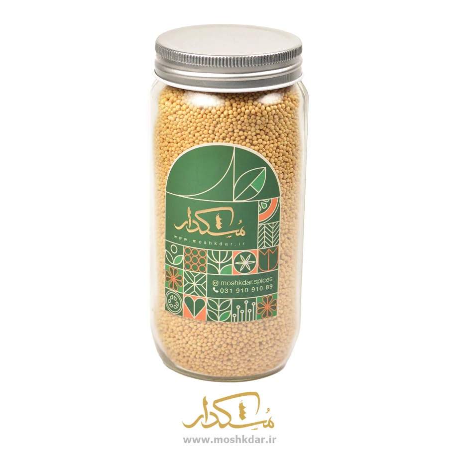 خردل زرد نسابیده شیشه بزرگ 380 گرمی
