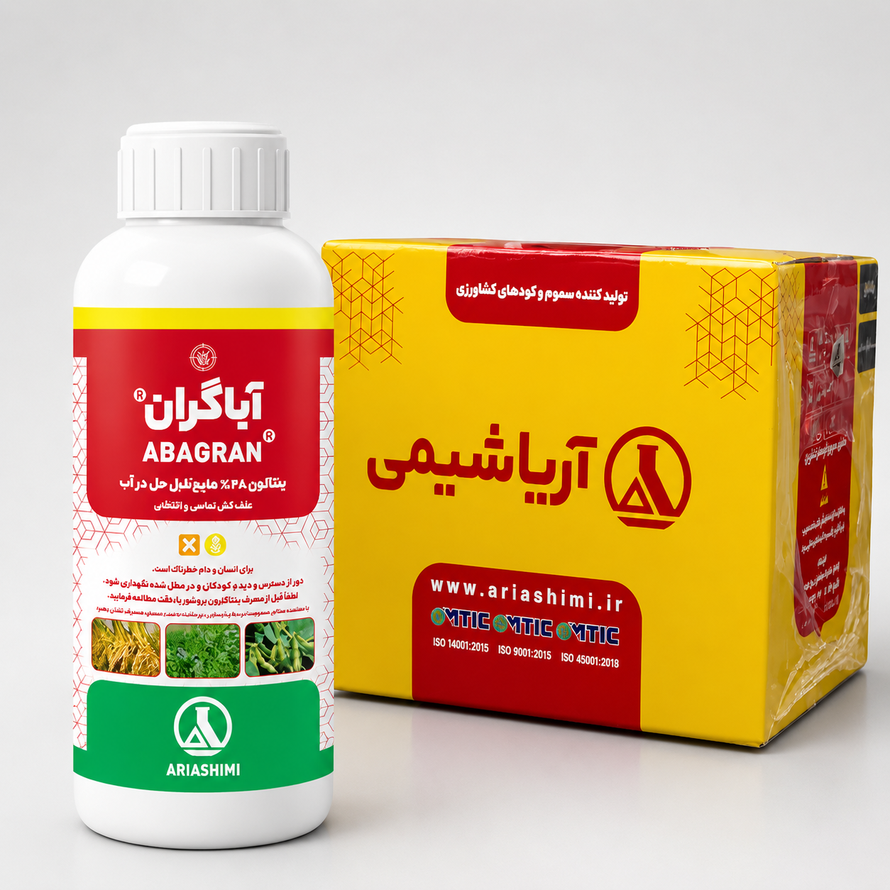 علف کش بنتازون (بازاگران) ۴۸٪ SL آریاشیمی – بطری ۱ لیتری (فروش عمده – کارتن ۱۲ عددی)