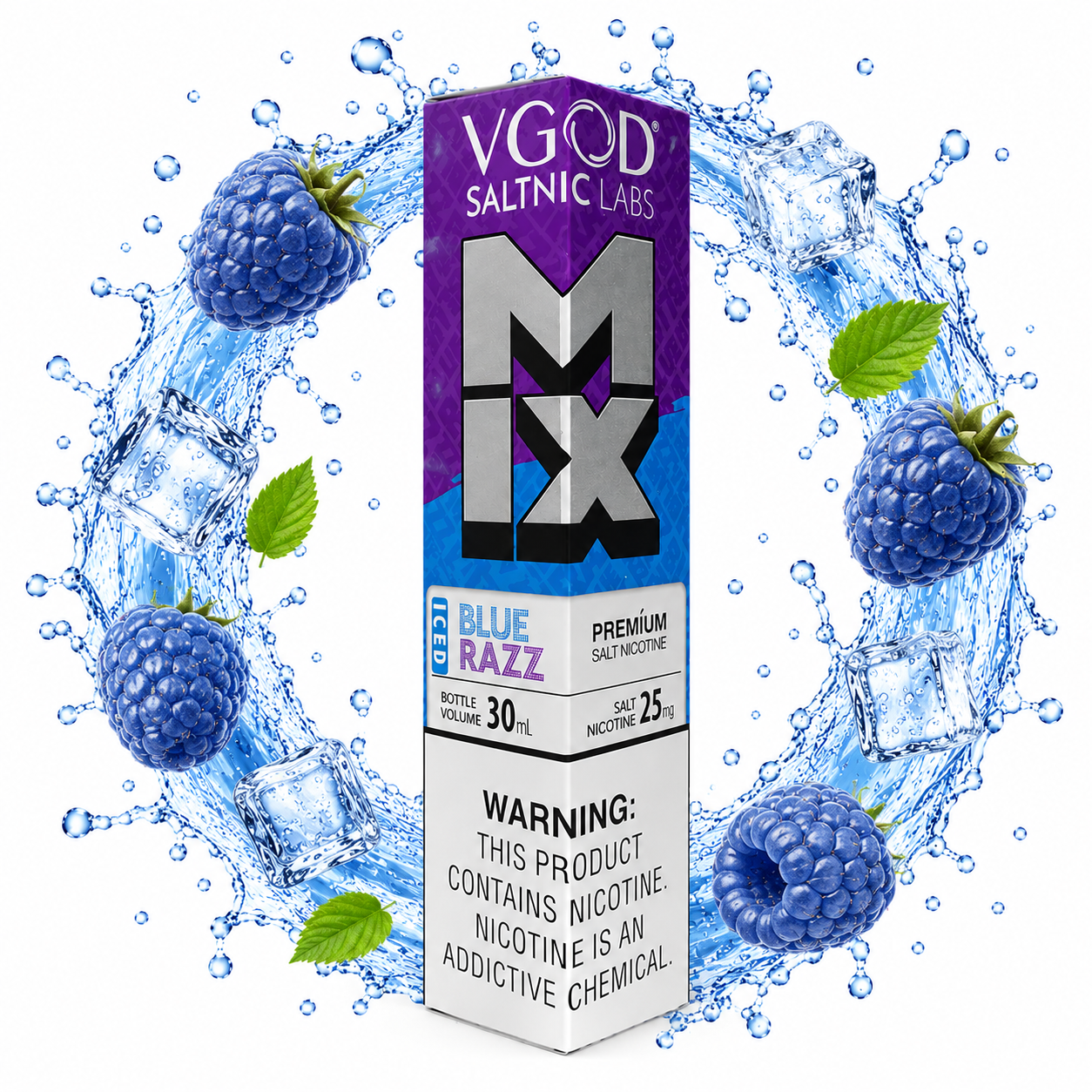 سالت تمشک آبی یخ ویگاد salt blue razz ice v god