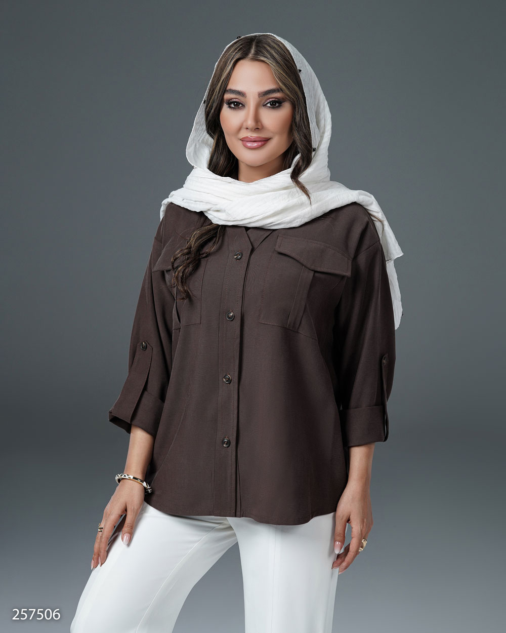 شومیز یقه مردانه مدل نگارین کد 5002575
