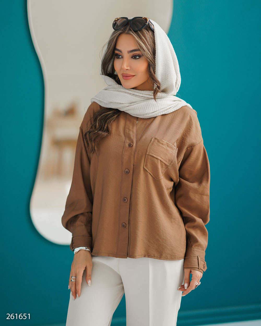 شومیز یقه هفت مدل مهوین کد 5002616