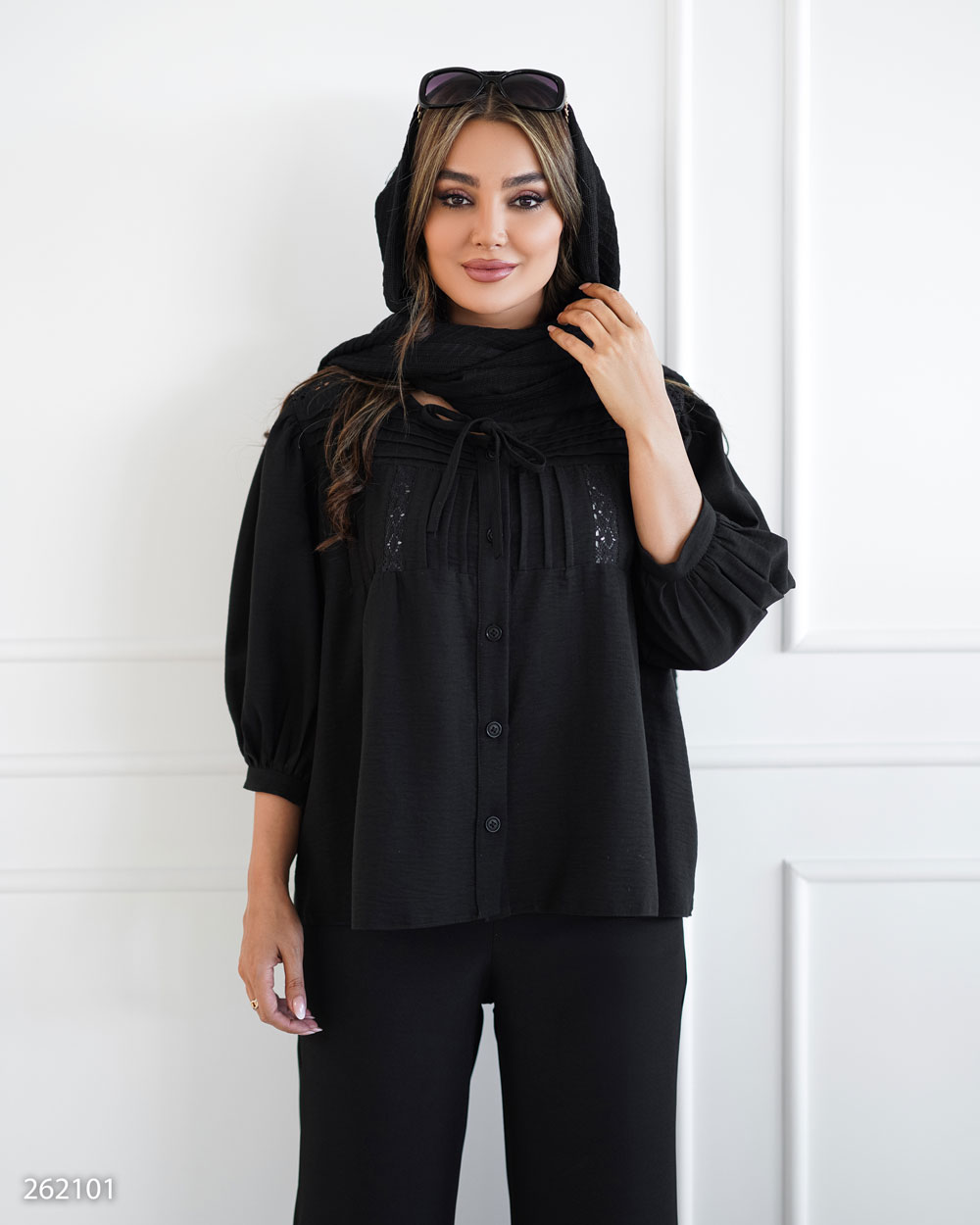 شومیز یقه گرد مدل آوش کد 5002621