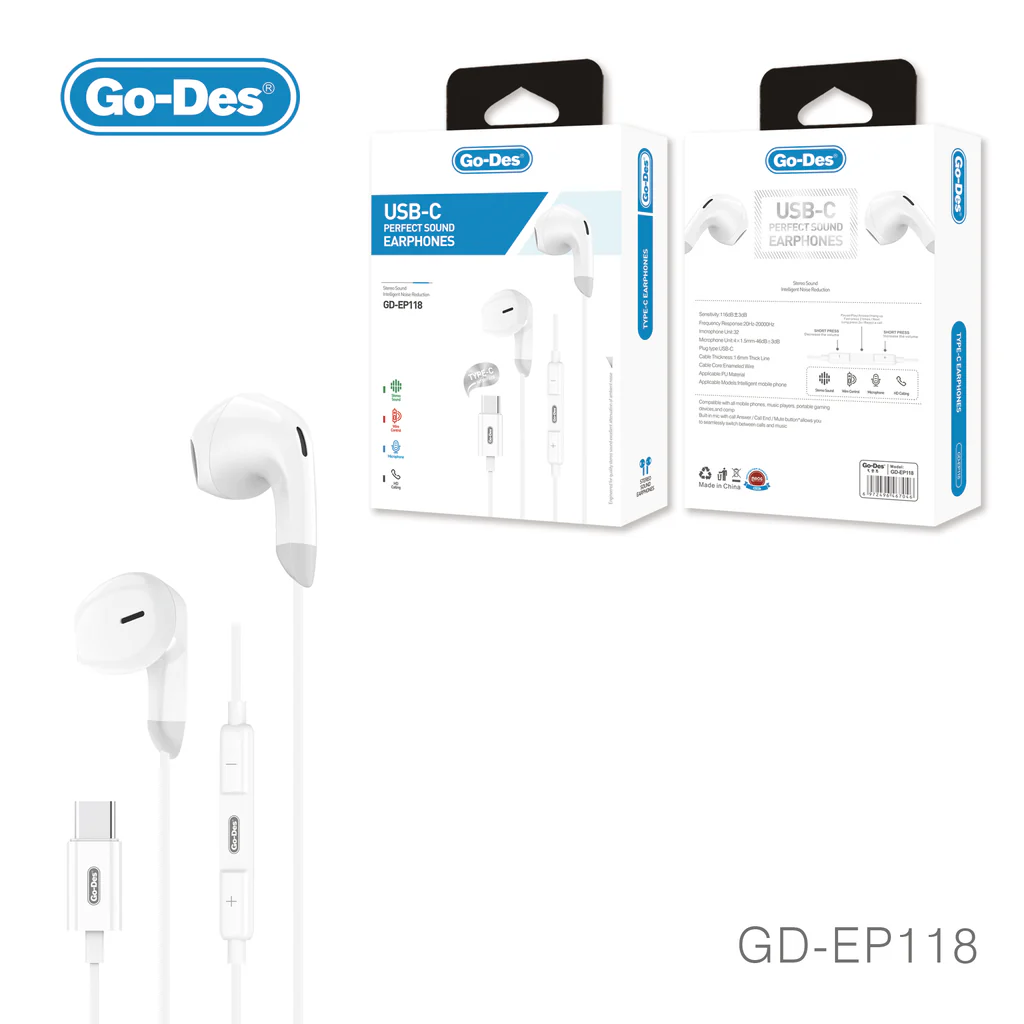 هندزفری سیمی USB-C گو دس مدل GD-EP118