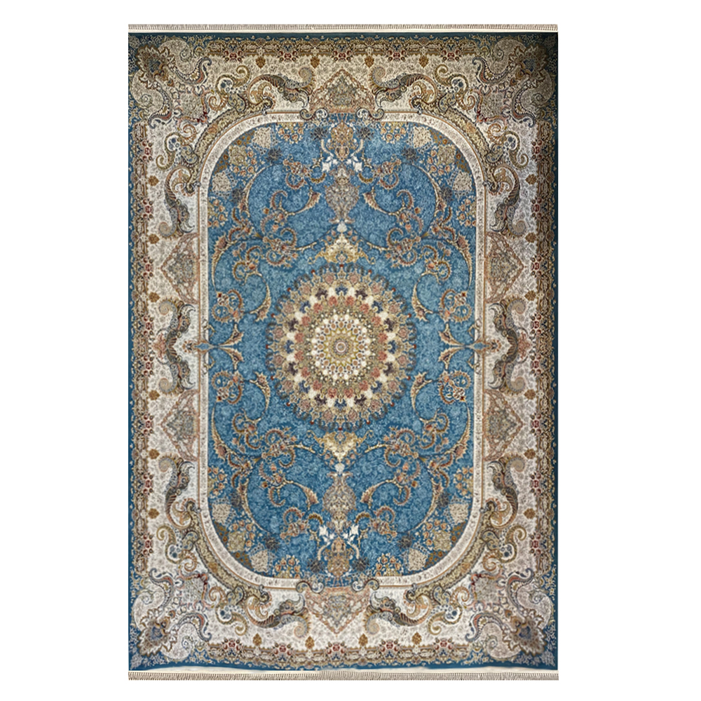 فرش 1500 شانه ماشینی زمینه آبی SH-1513
