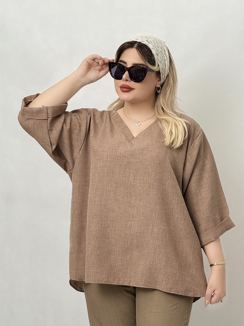 شومیز موکا رنگ کرم (کپی)